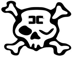 a skull and crossbones with the words combichrstst in black on a white background