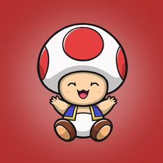 an image of a cartoon character with a mushroom on it's head and eyes