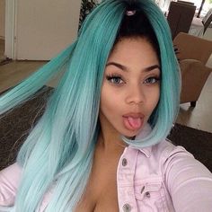 Hair Front Pieces, Black Hair With Blue Highlights, Blue Hair Highlights, Front Pieces, Hair Front, Hair Colorful, Blue Black Hair, Vibrant Hair