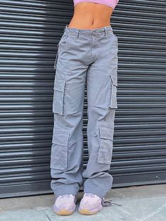 Best Cargo Pants, Types Of Trousers, Celana Kargo, Hip Hop Street Style, Cargo Pants Baggy, Y2k Cargo Pants, High Waist Wide Leg Jeans, Grey Cargo Pants, Baggy Cargo Pants