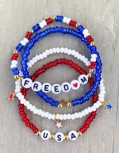 This Beaded Bracelets item by thetwistedsisterstoo has 95 favorites from Etsy shoppers. Ships from Powell, OH. Listed on Jun 2, 2024 July 4th Jewelry, Patriotic Beaded Bracelets, Lay Bead Bracelet Ideas, 4 Of July Bracelets, Patriotic Clay Bead Bracelets, 4th Of July Beaded Bracelets, Fourth Of July Bracelet Ideas, 4th Of July Bracelet Ideas, Cute Bracelets Ideas