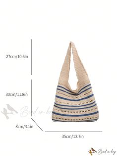 3 Casual Crochet Travel Bag, Trendy Knitted Shoulder Bag For Vacation, Trendy Knitted Vacation Shoulder Bag, Casual Knitted Crochet Travel Bag, Trendy Crochet Knit Bag For Daily Use, Knitted Shoulder Bag For Spring, Beach Crochet Knit Bag, Casual Cream Crochet Beach Bag, Casual Knit Bags For Summer