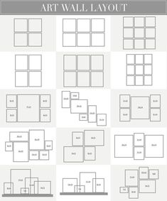 the different types and sizes of wall layouts for each room in an apartment or home