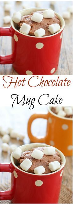 hot chocolate mug cake with marshmallows in it