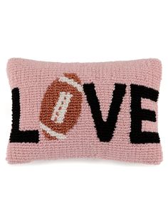 Shiraleah "Love" Pillow Football Pillows, Football Decal, Spa Wraps, Love Pillow, Accessories Display, Scarf Hat, Framed Gifts, Zip Pouch, Frame Decor