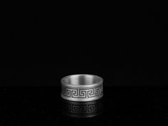 This unique ring features a stunning design of a Greek pattern, inspired by the ancient art of Greece that expressed the ideals of symmetry, harmony, and balance. The ring is made of 925 sterling silver with an oxide finish that gives it a vintage look and enhances the details of the pattern. The ring is a tribute to the artistic achievements of the classical period, when artists created intricate geometric motifs that decorated pottery, architecture, and jewelry. The ring is a beautiful express Pottery Architecture, Decorated Pottery, Greek Men, Ancient Greek Mythology, Greek Pattern, Classical Period, Timeless Ring, Ocean Jewelry, Geometric Motifs