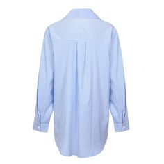 Light Blue Striped Print Button Long Sleeve Shirt Oversized Blue Top With Placket, Blue Long Sleeve Blouse With Placket, Blue Button-up Shirt For Daywear, Long Sleeve Shirt Women, Button Long Sleeve, Women Tops, Shirt Women, Shirt Sleeves, Long Sleeve Shirt