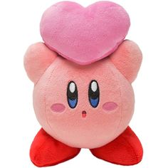 a pink stuffed animal with a heart on it's head