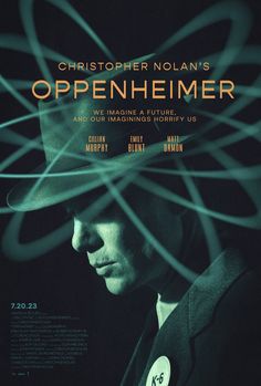 a movie poster for the film open heimer with a man wearing a hat