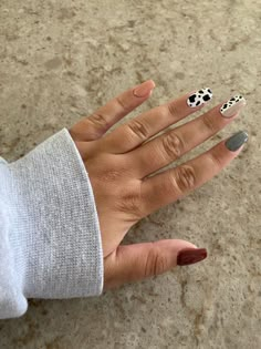 Cow nail acrylic fall design Cow Fall Nails, Cute Nails Acrylic Fall, Short Nails Acrylic Fall, Cute Acrylic Nails For Fall, Cute Fall Nails Acrylic, Nail Designs Western, Cute Nails For Fall Short, Cute Fall Nails Short, Acrylic Nail Designs Fall