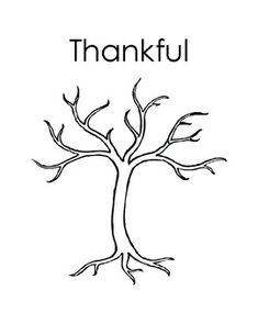 a black and white drawing of a tree with the words thank