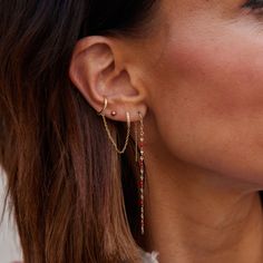 Make a statement with the Red Portia Threader Earrings. Crafted from gold chain and red resin beads, their unique design is perfect for wearing in first or second piercings. Second Piercings, Second Piercing, Threader Earrings, Resin Beads, Earring Sale, Subtle Textures, Jewelry Inspo, Gold Chain, Gold Chains