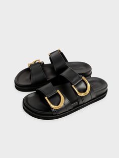 Discover great products at the best prices at Dealmoon. Charles & Keith Black Gabine Buckled Leather Slides​ | CHARLES & KEITH. Price:$70.55 at Charles & Keith Eye Shoes, Supply Organization, Chic Fashionista, Hijab Outfits