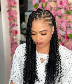 60 New Knotless Box Braids Ideas For 2023 | ThriveNaija Protective Box Braid Styles, Big Braids For Black Women, Big Braids, Big Box Braids Hairstyles, Feed In Braids Hairstyles, Hairstyle Tutorials, African Hair Braiding Styles, Long Box Braids