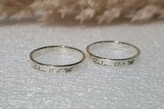 ✤ The ring is a Solid High-Quality Sterling Silver Ring. (Nickel free ring) ✤ This ring is custom engraved Psalm23:4 and Jonh15:5 with the butterfly symbol on the ring, a religious Christian faith ring. The rings for father-daughter ring or couple promise ring for his and her. ✤ Unique and personalized, you can add name, date, initials, quote, signature, handwriting, picture, etc. Make it only one piece in the world. ✤ Using a computer engraving machine to engrave the ring. Many font designs, co Father Daughter Rings, Bible Verse Ring, Christian Promise Rings, Purity Ring Christian, Butterfly Symbol, Daughter Ring, Couple Ring Design, Schrift Design, Purity Ring