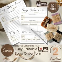 Streamline your soap business with our customizable Soap Order Form Template, designed for easy and efficient order management. 💦🛀🏼 Order Tracker, Custom Order Form, Sales Tracker, List Template