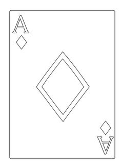 an ace playing card with three diamonds on the front and one in the back line