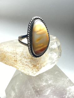 "Agate ring Navajo long southwest sterling silver women men Size 7.25 Weight 9.5g Widest part. 1 1/4\" Thinnest 3/4\" Free Shipping & Free Postal Insurance Delivered in a Gift Box If you do not want the ring polished and want to leave the natural patina please let me know at the time of purchase as I do polish rings before I ship rings out. Thanks Free First Class shipping and postal insurance is included. If you want to upgrade to priority kindly pay an additional fee to do so. This is reco Southwestern Sterling Silver Opal Ring, Jasper Ring, Claddagh Rings, St Patrick's Day Gifts, Jade Ring, Agate Ring, Flower Ring, Silver Band, Vintage Rings