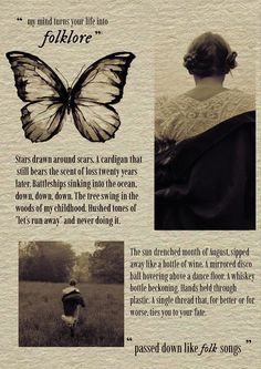 the back cover of a book with an image of a woman in a dress and butterfly wings