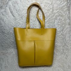 Neiman Marcus Large Mustard Yellow Vegan Faux Leather Shopper Tote Bag Purse New Measurements Are In Photos Casual Faux Leather Bag With Pockets, Chic Shoulder Bag With Pockets For Shopping, Elegant Shopping Bags With Pockets, Faux Leather Satchel Shoulder Bag With Pockets, Everyday Faux Leather Bags With Pockets, Gold Large Capacity Faux Leather Bag, Gold Faux Leather Everyday Shoulder Bag, Gold Faux Leather Shoulder Bag For Everyday, Everyday Gold Faux Leather Bag