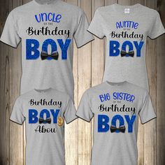 Birthday Boy💙 THIS LISTING IS FOR ONE SHIRT ONLY DIRECT TO GARMENT PRINTING How to order: Select Size. Select Shirt Color. Name & Age of the Birthday Boy. Please Select Name: (for Ex. Mommy, Daddy, Brother, Sister, Etc.) To order multiple shirts you will need to repeat this process and add it to your cart, then you can checkout all at the same time. We use first Quality T shirt pre-shrunk cotton. WE STRONGLY RECOMMEND TO TAKE A LOOK AT THE CHART SIZE FOR SIZE INFORMATION ✔The print is for the F Blue T-shirt For Father's Day Birthday, Funny Blue T-shirt For Birthday, Blue T-shirt With Letter Print For Birthday Gift, Personalized Blue T-shirt For Birthday, Blue Tops With Text Print For Birthday, Birthday Shirts For Family, Family Birthday, Matching Outfit, Sister Birthday