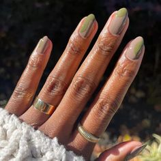 16 Easy Nail Art Ideas to Try This Fall Dark Green Nail, Dark Green Nail Polish, Pale Nails, Nail Polish Ideas, Classic Nail Art, Checkered Nails, Wave Nails, Dark Green Nails, Winter Manicure