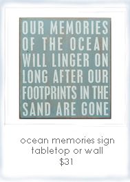 the ocean memories sign is displayed in front of a white frame