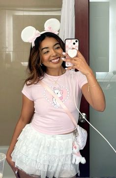 Marie Disney Outfit, Coquette Disney Outfits, Tangled Disney Outfit, Disney Sweethearts Night Outfit, Dcp Outfits, Pink Disney Outfit, Disney Influencer, Paris Outfits Summer, Disney World Outfits Summer