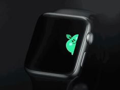 an apple watch with the green apple logo on it