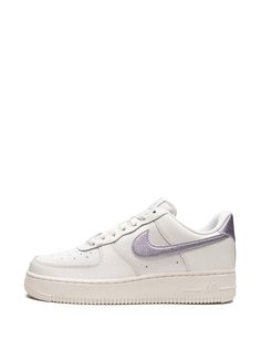 "Find NIKE Air Force 1 \"\"metallic Purple\"\" Sneakers on Editorialist. white/purple leather signature Swoosh logo detail perforated toebox round toe front lace-up fastening logo patch at the tongue branded heel counter flat rubber sole These styles are supplied by a premium sneaker marketplace. Stocking only the most sought-after footwear, they source and curate some of the most hard to find sneakers from around the world." Nike Air Force 1 With Laces For Streetwear, Nike Air Force 1 With Perforations For Sports, Nike Air Force 1 High-top Sports Shoes, Nike Air Force 1 Sports Shoes With Perforations, Nike Air Force 1 With Perforations For Streetwear, Casual Nike Air Force 1 Low-top With Perforations, Sporty Nike Air Force 1 With Perforations, Nike Air Force 1 Low-top With Laces, Nike Air Force 1 Perforated Lace-up Sports Shoes