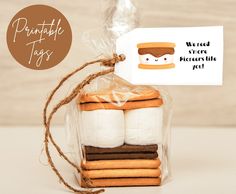 a package of cookies and marshmallows in the shape of sandwiches