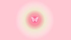 a pink background with a butterfly in the center and light at the end that is red