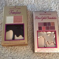 I Heart Revolution Highlighter Fondue Palette And Makeup Pigment Palette Rose Gold Chocolate New And Unopened Revolution Highlighter, Makeup Pigments, Highlighter Palette, Adam And Eve, Highlighter, Womens Makeup, Makeup, Gold, Color