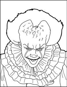 the evil clown from it's showtime show coloring page