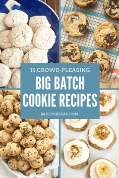 big batch cookie recipes with text overlay