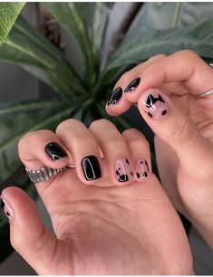 Short Black Arclyc Nails, Mismatched Nail Art Short, Mans Manicure For Men, Black Gel Nails Designs, Minimalist Nail Design Inspiration, Mens Manicure Design, Men’s Manicure, Nail Art Designs Men, Mens Nail Art