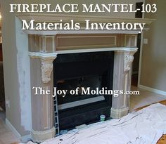 the fireplace mantel is being painted white