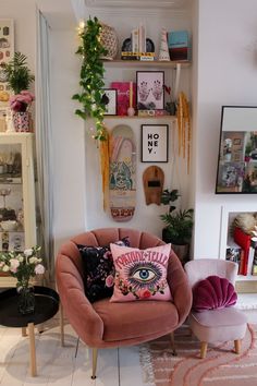 a living room filled with furniture and decor