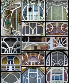 many different types of windows and doors are shown in this collage with multiple images