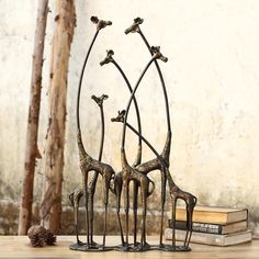 Towering Giraffe Herd Sculpture by San Pacific International/SPI Home Transitional Style Decor, Scrap Metal Art, African Safari, Garden Statues, Metal Sculpture