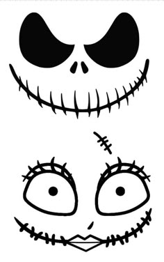 the face of jack skellinger from the nightmare before it was drawn by hand