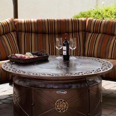 AZ Patio Heaters Elegant Bronze 48 Round Gas Fire Pit Table with scroll design Natural Gas Fire Pit, Outdoor Fire Pit Table, Propane Fire Pit Table, Patio Heaters, Round Fire Pit, Gas Fire Pit Table, Patio Fire Pit, Propane Fire Pit, Backyard Fire