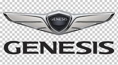 the logo for genesis is shown in black and white