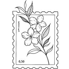 a stamp with flowers on it