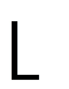 a black and white photo of the letter l