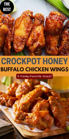 the best crockpot honey buffalo chicken wings