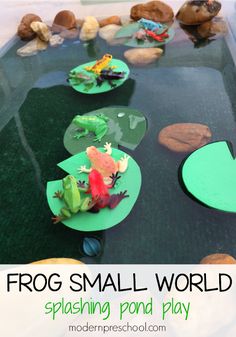 frog small world splashing pond play for toddlers to learn how to use the water