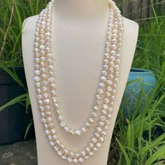 Welcome to my shop my dear friend. I hope you will like my jewelry, and most of my jewelry are made by myself. Please see the detail for this item: Pearl Jewelry: necklace  material: cultured freshwater pearl color:  white Size: around 8-8.5 mm length: can choose if you need other length, could contact me please! About shipping: I will send out your order in 3-5 business days from China. Generally takes 10-20 days to reach. Sometimes maybe a little earlier or later Please note that the United St White Double Strand Pearl Necklace With Pearl Drop, White Double Strand Pearl Drop Necklace, White Long Pearl Chain Necklace, White Baroque Pearl Long Necklace, Classic White Long Pearl Necklace, White Double Strand Pearl Necklace, White Single Strand Necklace With Round Beads, White Single Strand Long Necklace As Gift, Classic White Long Necklace As A Gift