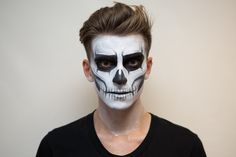 Drawing Skeleton, Halloween Maquillage, Black Face Paint, Skull Face Paint