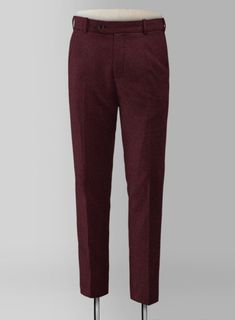 The darker shade of Dark Wine Heavy Tweed pants will bring out a perfect balance between playfulness and sincerity. Crafted from wool, the tweed pants are an ideal choice to make a sharp formal appearance at any event. Tag it with a matching jacket and waistcoat, a white shirt and black dress shoes. 
 
Look Includes   Dark Wine Heavy Tweed Fabric  Cross Pocket  Flat Front  Two Welted Back Pockets on Trousers    Click 'Customize Now' to modify the look if needed.  
 
Lining: Viscose; Dry Clean. Formal Tweed Pants For Fall, Elegant Tweed Pants For Winter, Formal Tweed Pants With Herringbone Pattern, Winter Tweed Pants For Business Casual, Winter Business Casual Tweed Pants, Tweed Pants For Business Casual In Winter, Elegant Tweed Pants For Business, Tailored Tweed Pants For Formal Occasions, Tailored Tweed Pants For Business